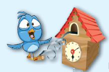Cartoon of a cuckoo clock